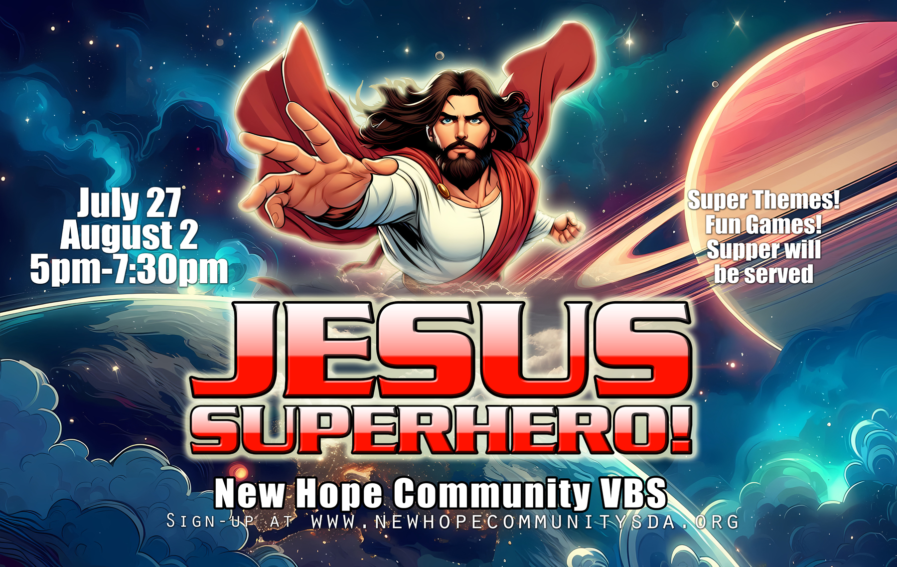 Featured image for “Vacation Bible School “Jesus Superhero!””
